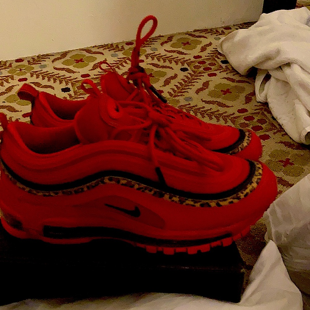 Nike air max 97 Red & Leopard print - Picture 1 of 1